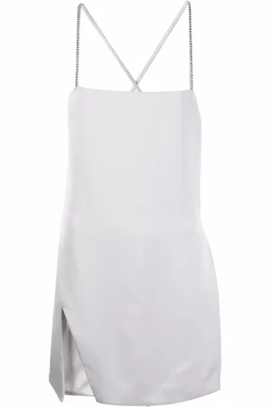 The Attico Vestido Fujiko con tirantes con cristales