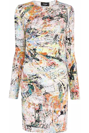 Dsquared2 Vestido con estampado abstracto