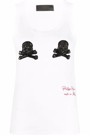 Philipp Plein Top con aplique Skull