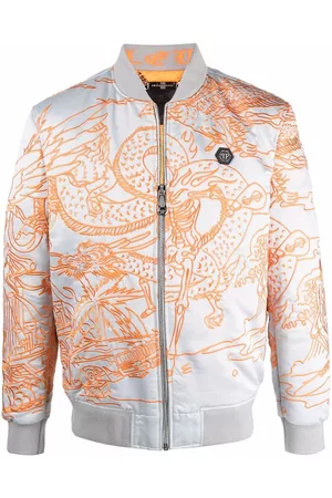 Philipp Plein Chaqueta bomber con bordado de esqueleto