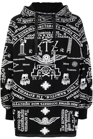 KTZ Sudadera con iglesia estampada y capucha