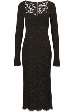 Dolce & Gabbana Vestido midi con dobladillo festoneado