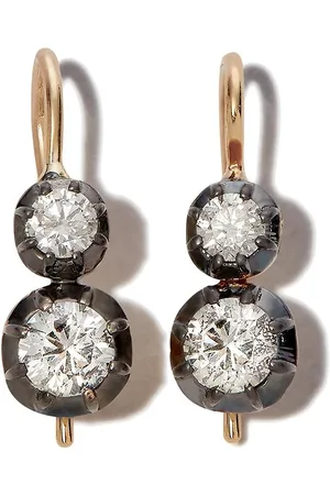 JACQUIE AICHE Pendientes Sophia en oro amarillo de 14kt con diamante