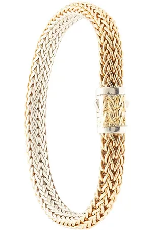 John Hardy Pulsera Classic Chain reversible en oro de 18kt y plata de ley