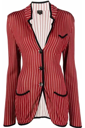 Jean Paul Gaultier Blazer a rayas diplomáticas con botones 1991