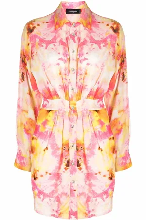 Dsquared2 Vestido camisero con motivo tie dye