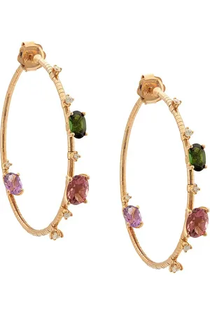 Mattia Cielo 18kt rose gold Rugiada collection rainbow hoops