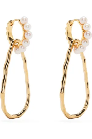 Dower and Hall Pendientes huggie con perla