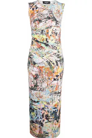 Dsquared2 Vestido midi con estampado abstracto