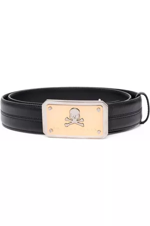 Philipp Plein Cinturón con placa y calavera