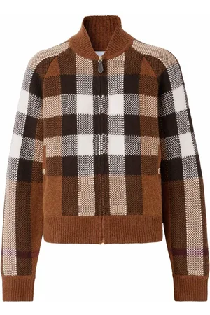 Burberry Chaqueta bómber a cuadros en intarsia