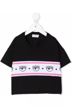 Chiara Ferragni Camiseta con rayas y logo