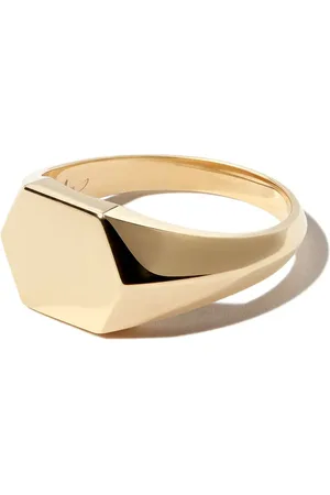 Lizzie Mandler Anillo con sello Hex Knife Edge en oro amarillo de 18kt