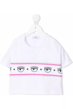 Chiara Ferragni Camiseta con rayas y logo