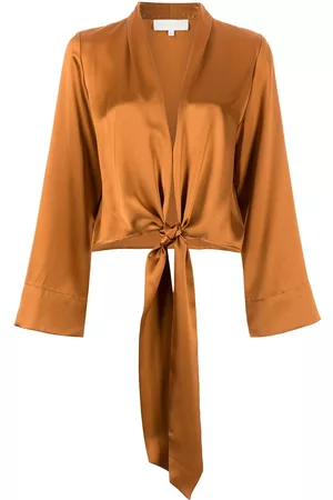 Michelle Mason Blusa con cintura lazada