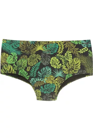 AMIR SLAMA Bañador con estampado de hoja