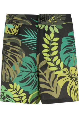 AMIR SLAMA Bermudas con estampado de hojas