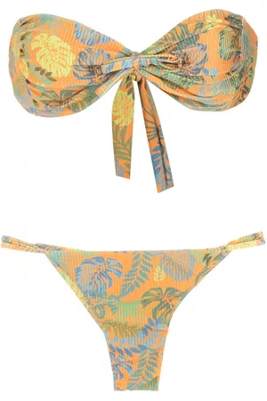 AMIR SLAMA Bikini con palmeras estampadas