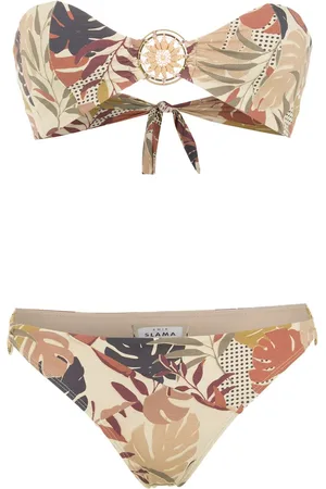 AMIR SLAMA Bikini con palmeras estampadas