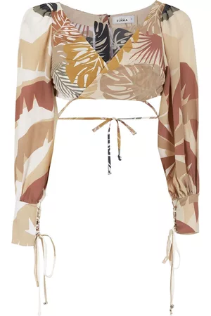 AMIR SLAMA Blusa con estampado tropical