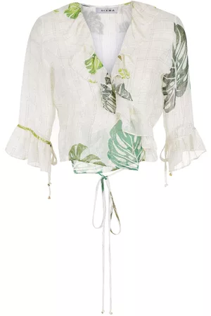 AMIR SLAMA Blusa con palmeras estampadas