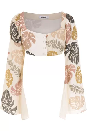 AMIR SLAMA Camisa corta con palmeras estampadas