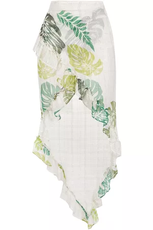 AMIR SLAMA Falda con palmeras estampadas