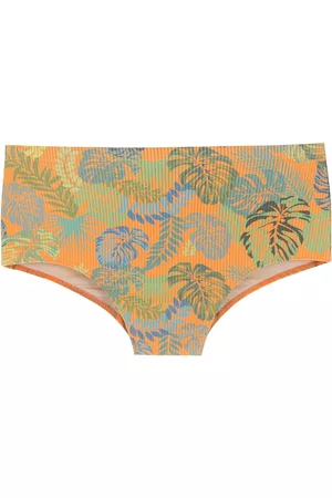 AMIR SLAMA Bañador con estampado de hoja