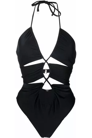 Noire Swimwear Bañador con cuello halter y aberturas
