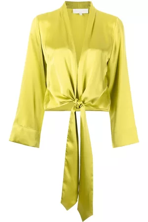 Michelle Mason Blusa con cintura lazada