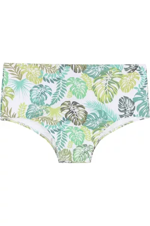 AMIR SLAMA Bañador con hojas estampadas