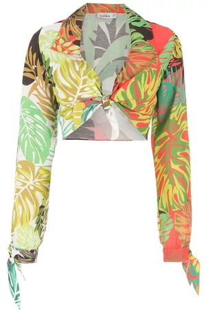 AMIR SLAMA Camisa con palmeras estampadas