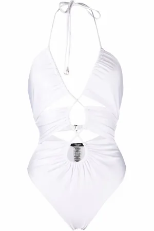 Noire Swimwear Bañador con cuello halter y aberturas