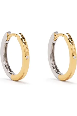 Dower and Hall Aros huggies en oro amarillo de 9kt con diamante