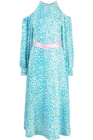 Stella McCartney Vestido con cinturón y estampado de leopardo