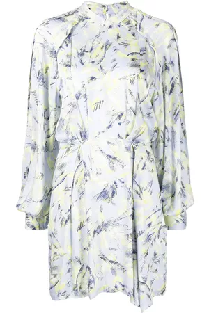 IRO Vestido Kardes corto con plumas estampadas
