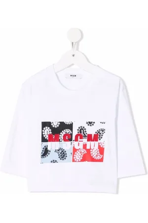 Msgm Camiseta con motivo patchwork y logo