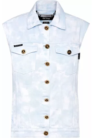 Philipp Plein Chaleco vaquero con efecto lavado