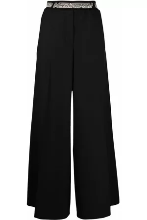 Stella McCartney Pantalones palazzo con logo en la cinturilla