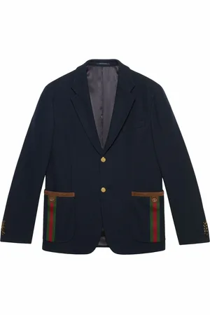 Gucci Chaqueta con botones y raya Web