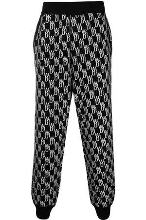 We11 Done Pantalones de chándal de punto intarsia