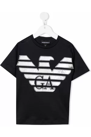 Emporio Armani Camiseta metalizada con parche del logo