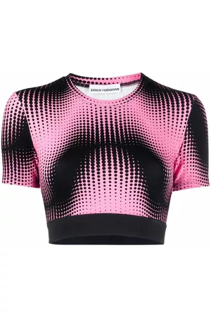 Paco rabanne Camiseta corta ajustada con motivo gráfico