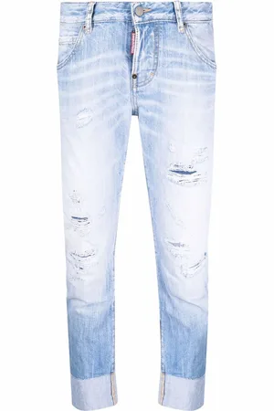 Dsquared2 Vaqueros capri con efecto envejecido