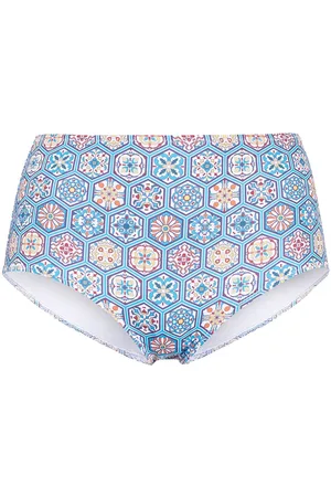Solid Bragas de bikini con motivo geométrico