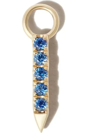 Maria Tash Charm Eternity Bar en oro amarillo de 18kt con diamante y zafiro