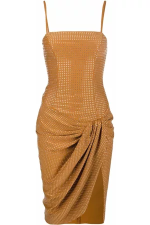 GIUSEPPE DI MORABITO Vestido drapeado con apliques de cristal