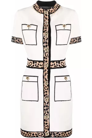 Philipp Plein Vestido con ribete de leopardo