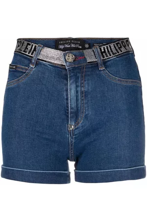 Philipp Plein Pantalones vaqueros cortos con logo y detalles