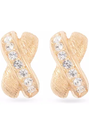 Dior Pendientes de clip con detalles de cristales 1970 pre-owned